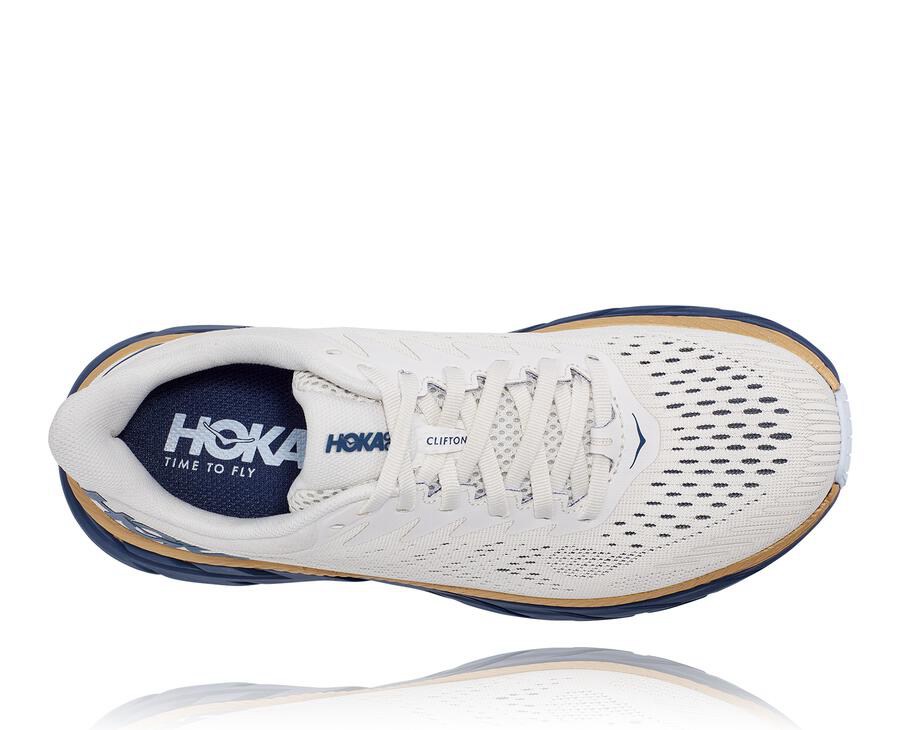 Hoka One One Hardloopschoenen Dames - Clifton 7 - Wit/Blauw - OH7649215